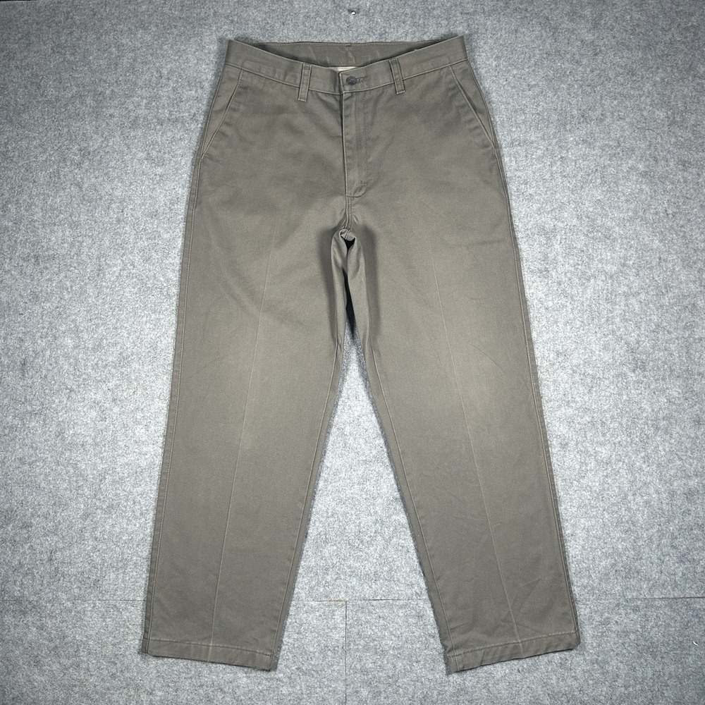 Vintage Lee Chino Pants Men's Size 32x30(32x28)‎ Beige Barrel Wide Leg Fit
